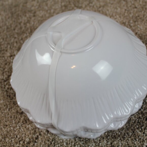 Soho Loft Blue Pink Flower Floral Scalloped Melamine 8" Soup Bowl Set of 4 NWT - Picture 6 of 6